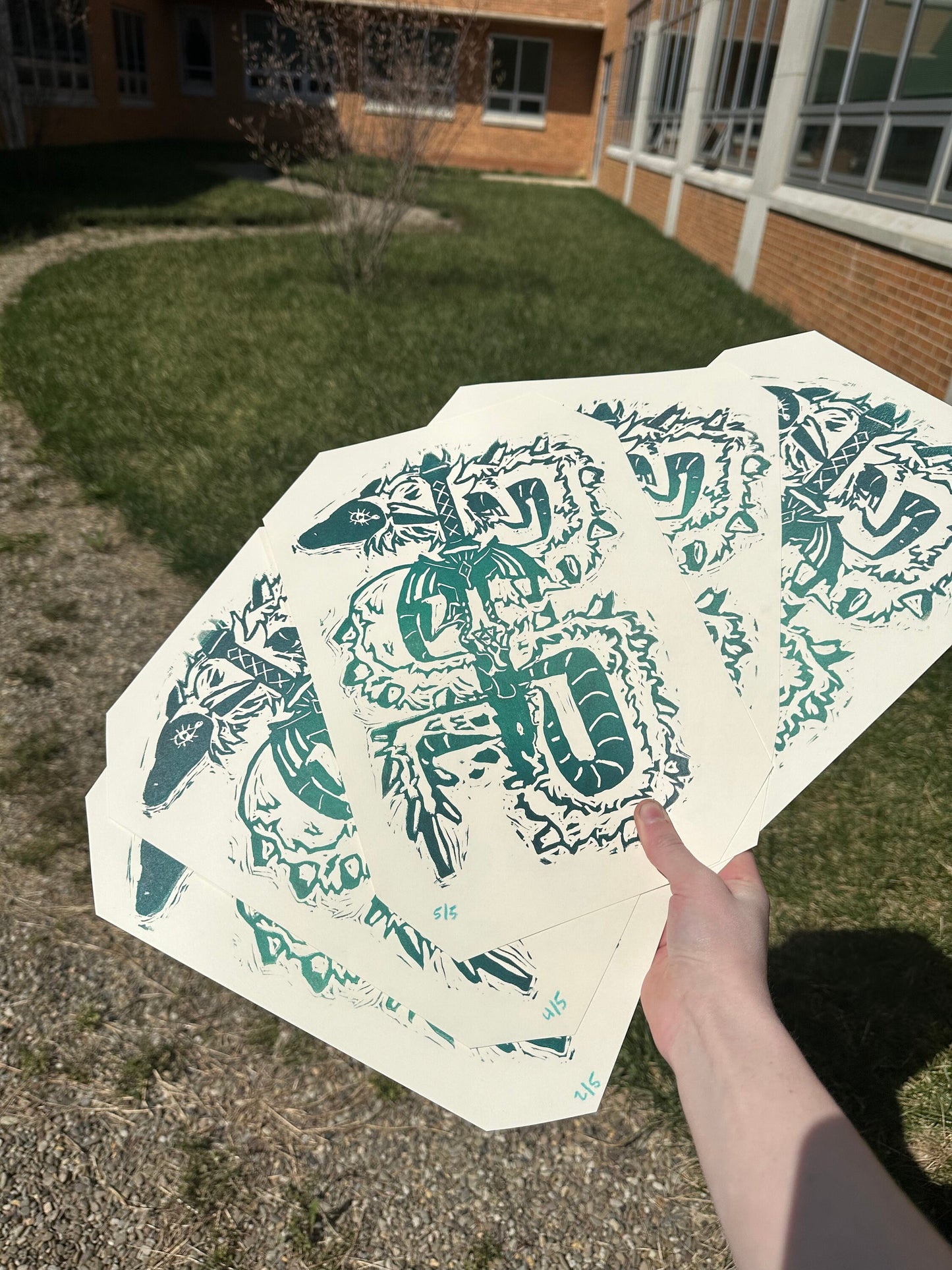 Light Dragon Block Print