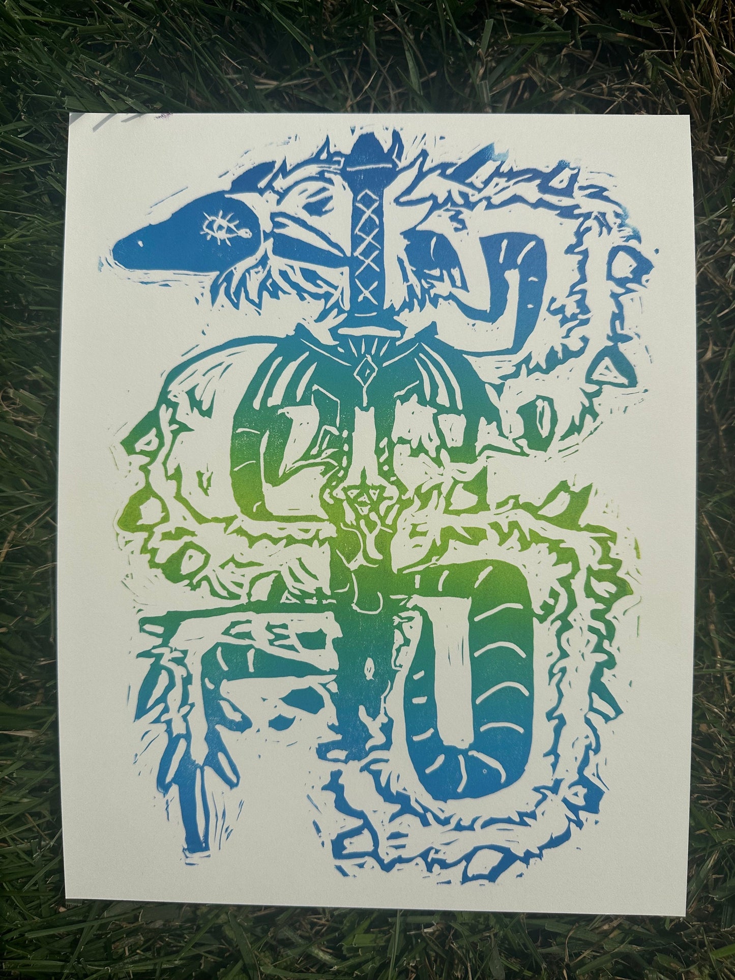 Light Dragon Ombré Print