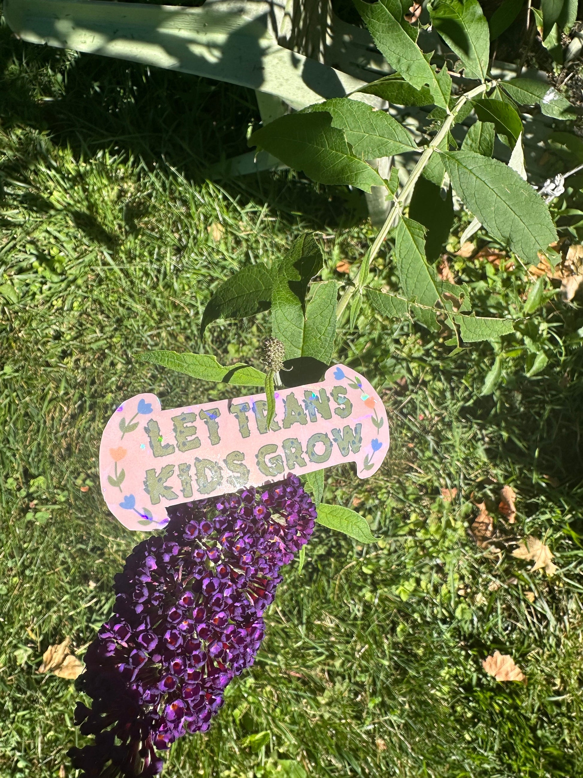 Let Trans Kids Grow Holographic Sticker