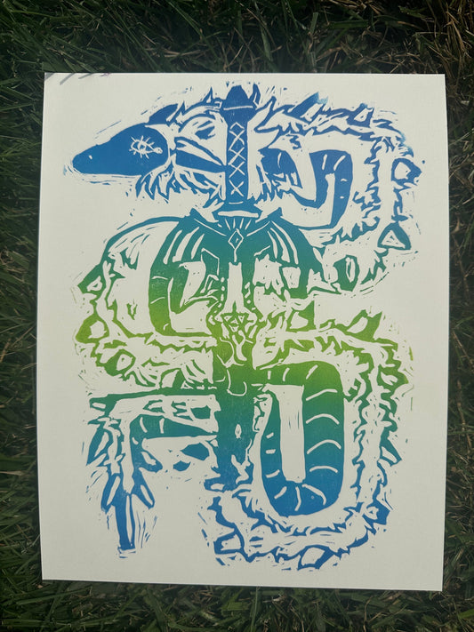 Light Dragon Ombré Print